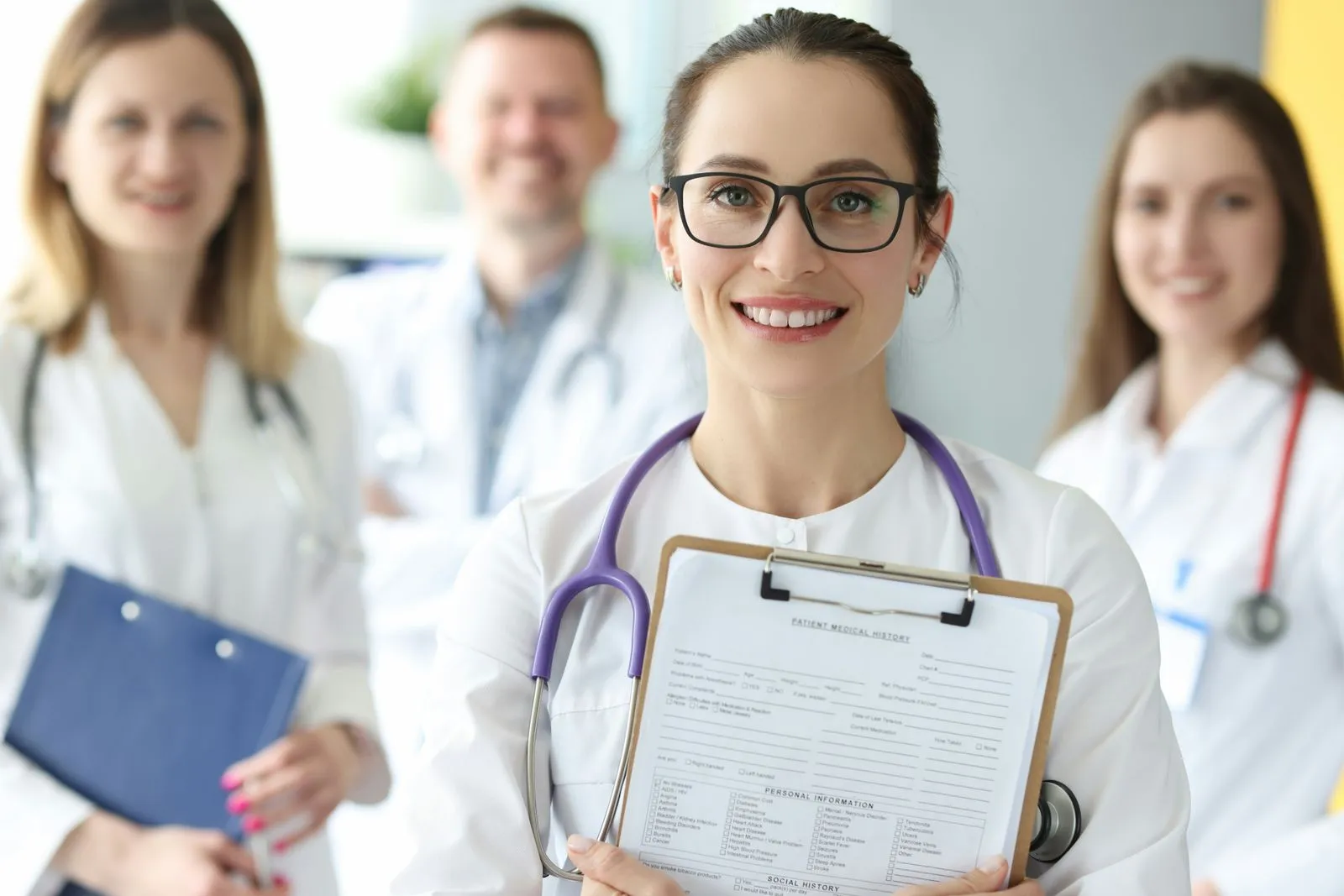 Modern sjukhusmiljö med fokus på patientsäkerhet.